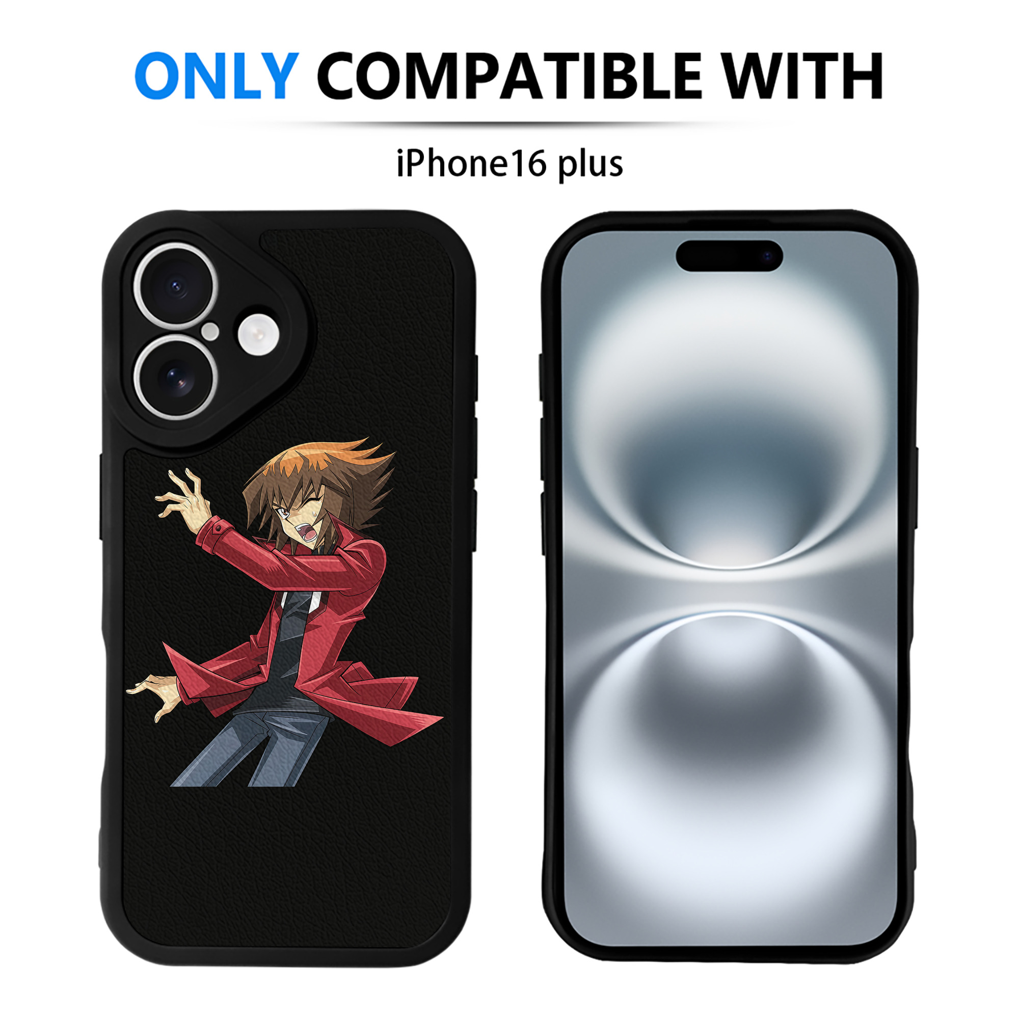 （画像用） 遊☆戯☆王 Yu-Gi-Oh! 【iPhone 16シリーズ対応】シリコンスマホケース（レザー調） 材質：シリコン
